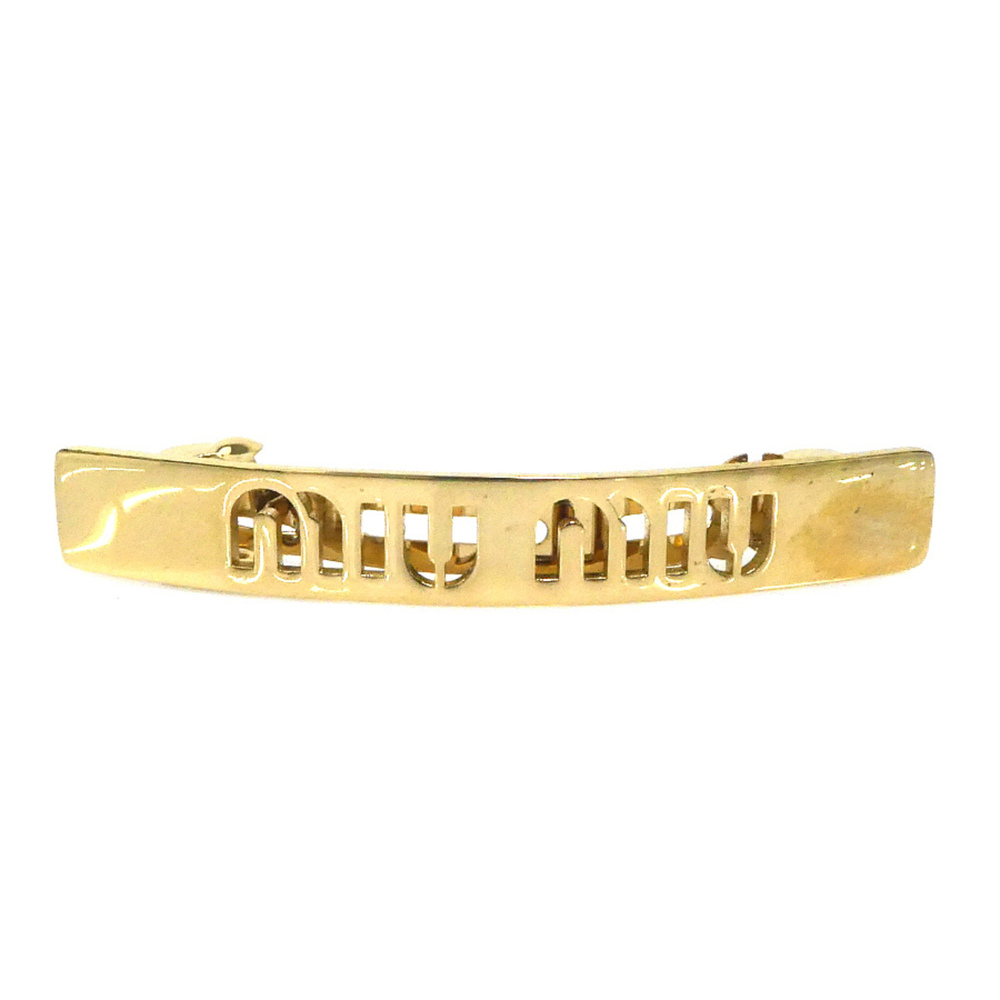 Miu Miu Miu Metal Barrette, Gold, Women's, h32512a